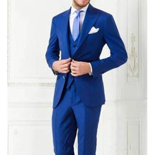 Load image into Gallery viewer, Groomsmen Peaked Black Lapel Groom Tuxedos Burgundy Mens Suit Wedding Best Man (Jacket+Pants+Tie) high quality Suits